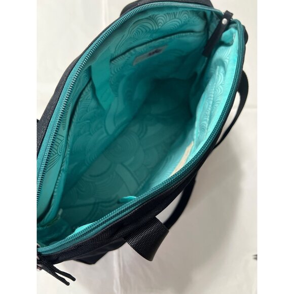 Haiku Black & Teal Tote With Computer Pocket - Picture 4 of 10